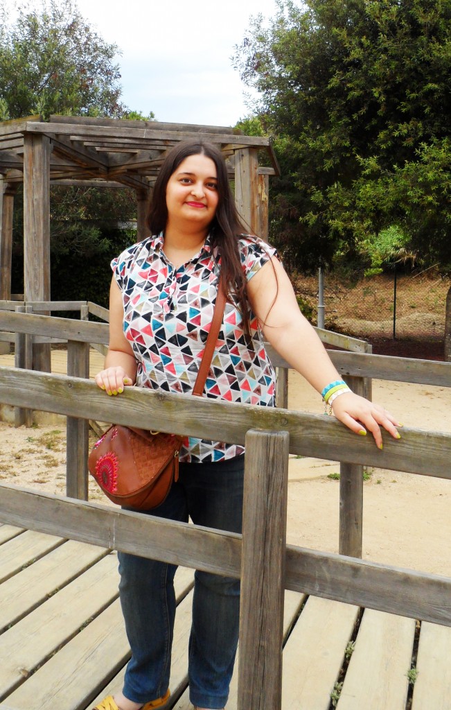 camiseta triangulos colorida