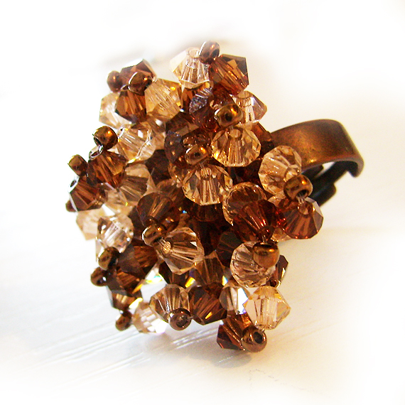 anillo flor swarovski