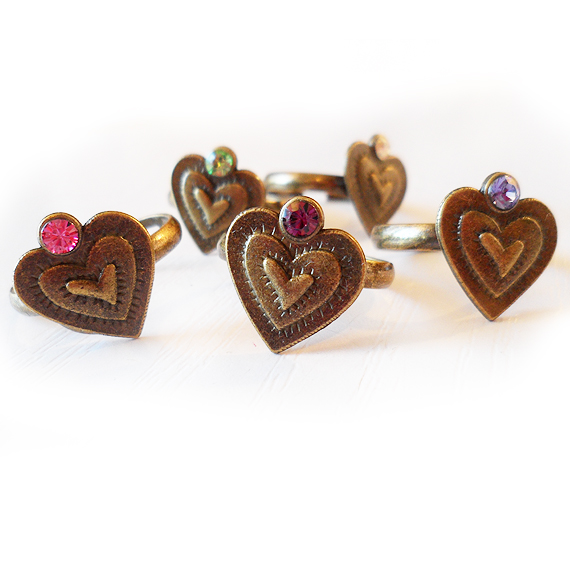 anillos corazon swarovski