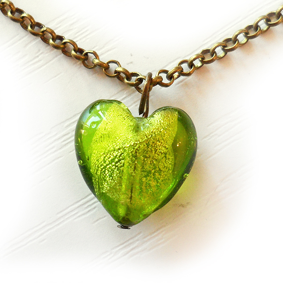 collar corazon cristal murano