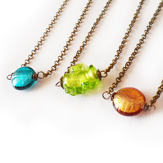 collar cuentas cristal murano