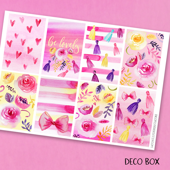 Be Lovely Watercolor Flowers and Tassels Stickers Kit of 3 - Image 3