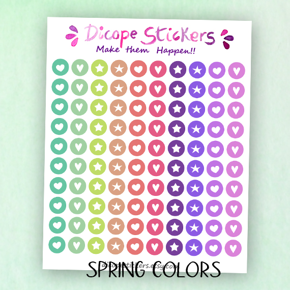 Tiny Dots Stickers with Hearts and Stars - Image 3