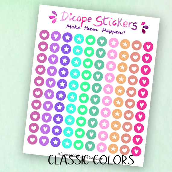 Tiny Dots Stickers with Hearts and Stars - Image 4