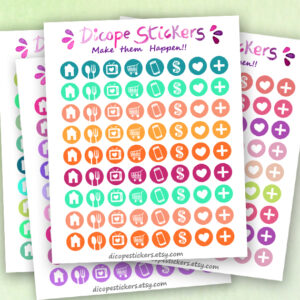 Tiny Icon Planner Stickers for hobo weeks