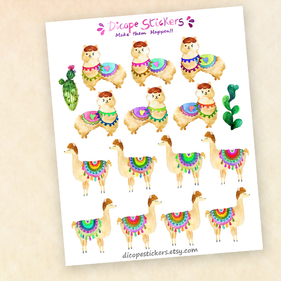 Alpaca and Llama Small Stickers