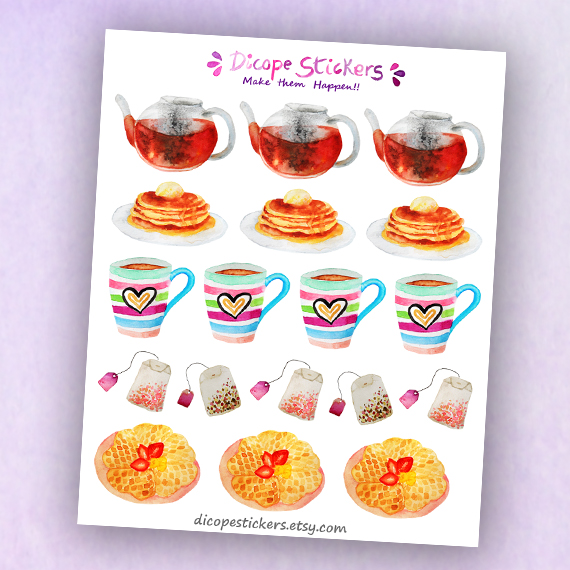Breakfast Tea Time Stickers