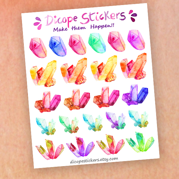 Crystal Gemstone Planner Stickers