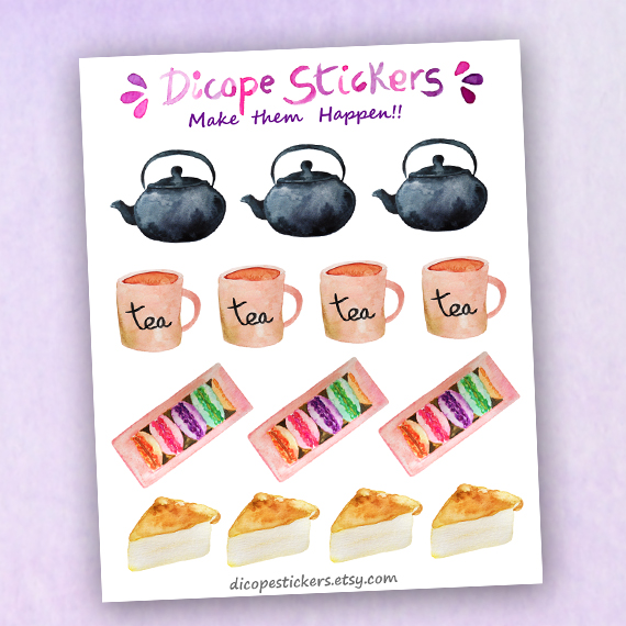 French Tea Time Planner Stickers