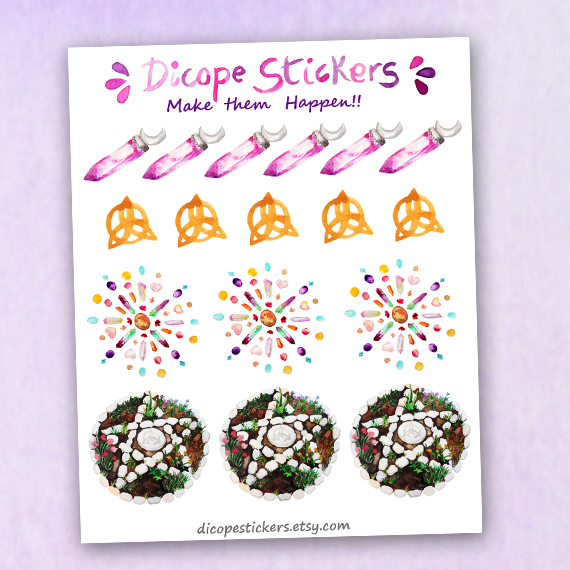 Magic Crystals and Trinity Knot Stickers