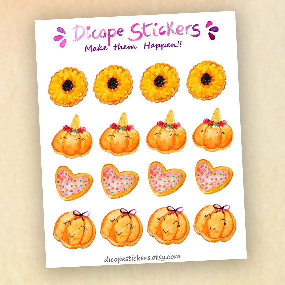 Pumpkin Cookies Deco Stickers