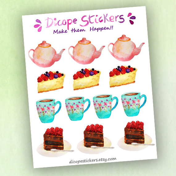 Tea Time & Cake Stickers