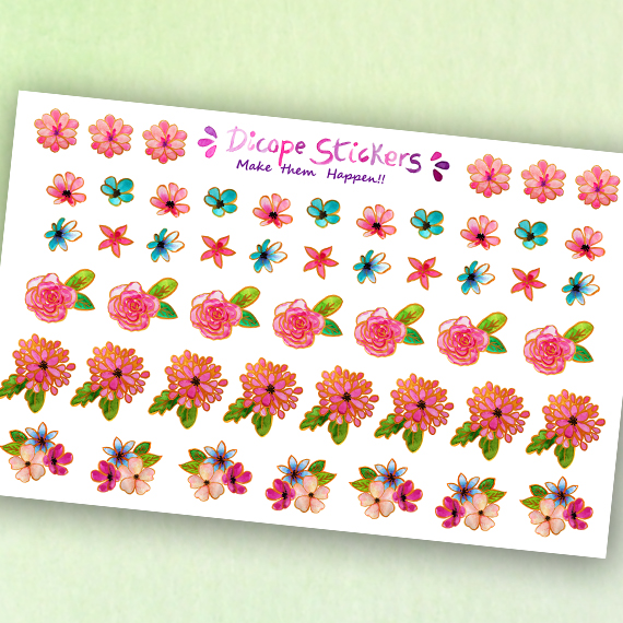 Watercolor Flowers stickers for planners and decor - Image 2