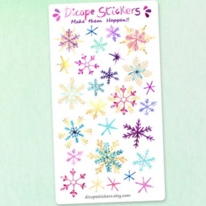 Watercolor Snowflake Christmas Stickers