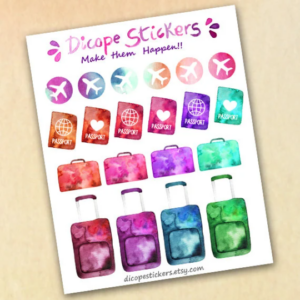 Watercolor Traveling Stickers