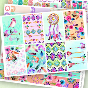 Boho Dreams Planner Stickers kit of 5