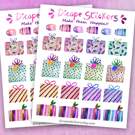 Christmas Presents Planner Stickers