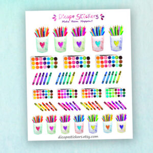 Colorful Pencils Planner Stickers