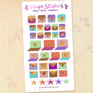 Email Laptop Insta  Stickers in fall colors