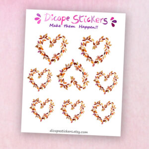 Fall Leaves Heart Decorative Stickers