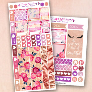 Floral Roses Hobo weeks Planner Stickers