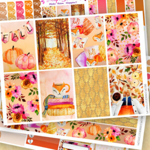 Foxy Flowers Fall Planner Stickers kit of 5
