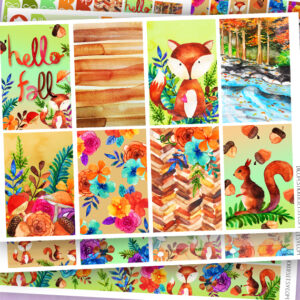 Hello Fall Woodland Planner Stickers kit of 6