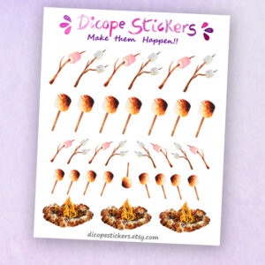 Marshmallows Bonfire Planner Stickers