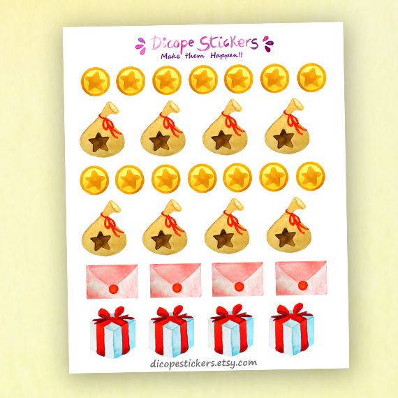 Money bells bag and gift Animal Crossing Inspired Stickers