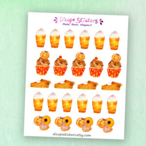 Pumpkin Spiced Lovers Planner Stickers