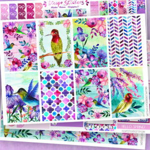 Purple Spring Planner Stickers kit of 5