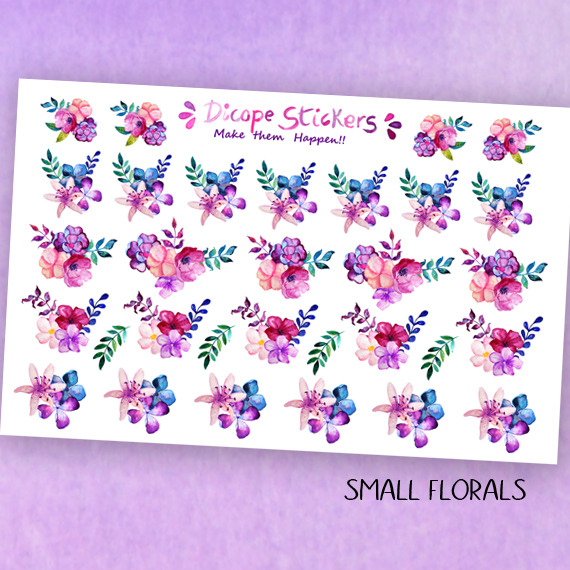 Purple Spring Watercolor Flowers stickers - Image 2