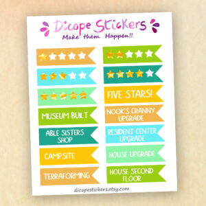 Star Ranting Flags and Achievements planner stickers for AC