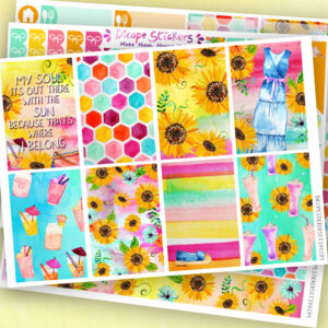 Sunflower Soul Planner Stickers  kit of 5