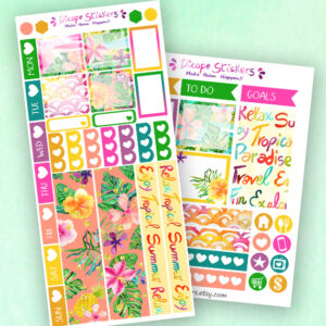 Tropical Summer Hobonichi weeks Planner Stickers