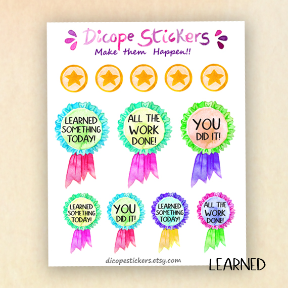 Watercolor Award Planner Stickers snarky sarcastic quotes - Image 2