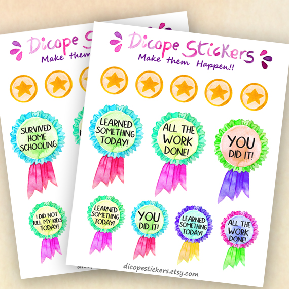 Watercolor Award Planner Stickers snarky sarcastic quotes