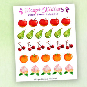 Watercolor Fruits planner stickers
