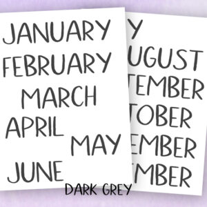 Big Month Names Stickers for Planners and Journals
