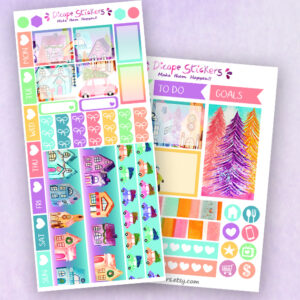 Winter Pastel Dreams Village Planner Stickers Hobo weeks