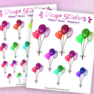 Birthday Balloons Planner Stickers