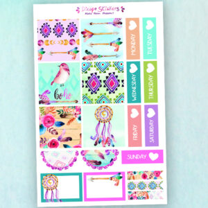 Boho Dreams Hobonichi Cousin planner sized stickers