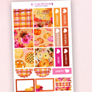 Thanksgiving Hobonichi Cousin planner sized stickers