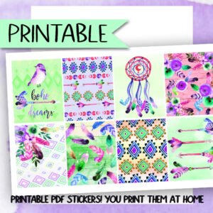 Boho Dreams deco box KIT Printable PDF Planner Stickers