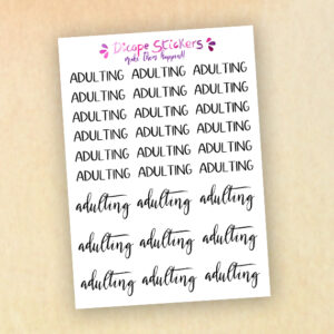 Adulting Script Planner Stickers