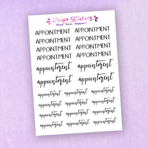 Appointment Script Planner Stickers