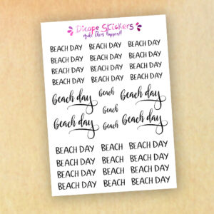 Beach Day Script Planner Stickers