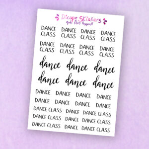 Dance Class Script Planner Stickers