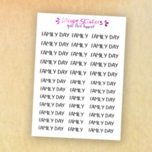 Family Day Script Planner Stickers