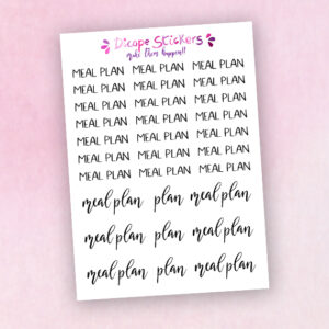 Meal Plan Script Planner Stickers